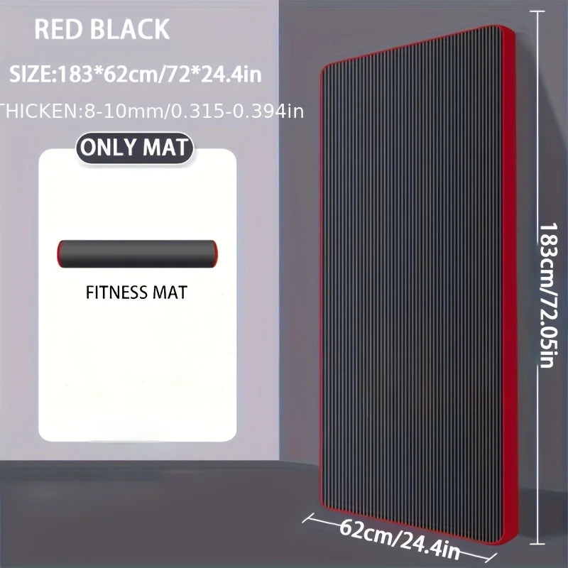 Premium Extra Thick 10MM Yoga Mat - 183cm x 62cm NBR Non-Slip Exercise Mat with Carrying Bandage