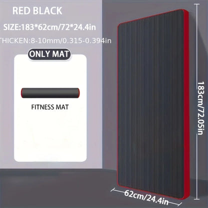 Premium Extra Thick 10MM Yoga Mat - 183cm x 62cm NBR Non-Slip Exercise Mat with Carrying Bandage