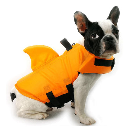 Enhanced Buoyancy Dog Life Jacket - Safety Swimming Vest with Handle for Small Medium Large Dogs - Shark Design Surfing Gear