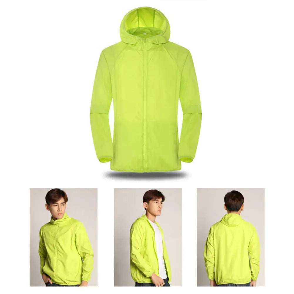 Ultra-Light Waterproof Sun Protection Jacket - Portable Foldable Hooded Windbreaker with UV Protection for Camping & Hiking
