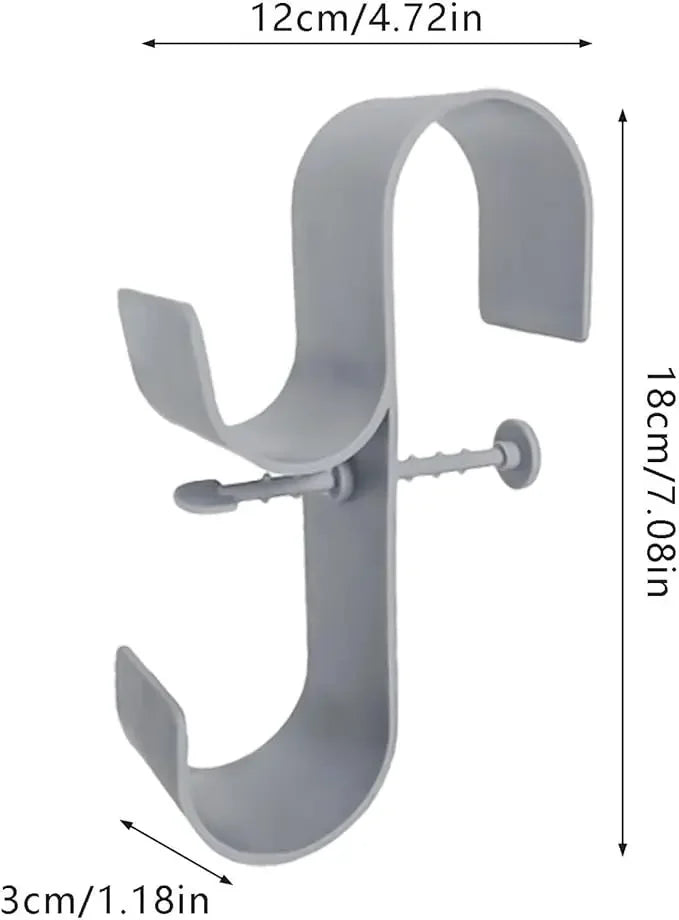 Adjustable Pool Pole Hooks - 2/3-Hook Swimming Pool Equipment Hanger for Telescopic Skimmer Poles and Pool Accessories