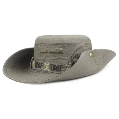 Men's UV Protection Wide Brim Bucket Hat - Outdoor Safari Hiking Mesh Fisherman Cap