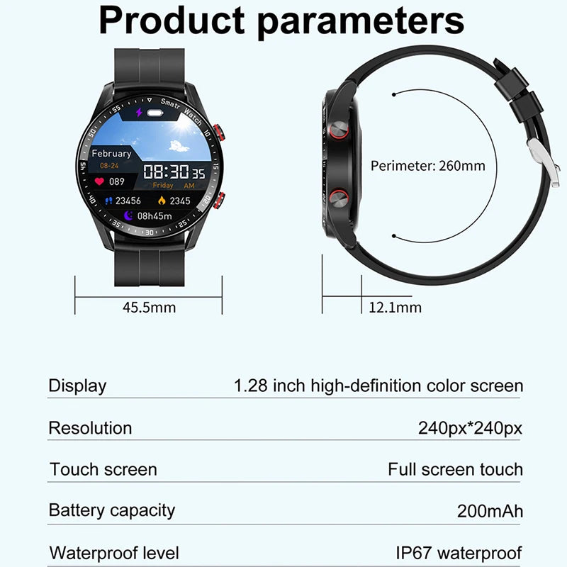 GT Series Smart Watch - HD Screen with Bluetooth Call, GPS Tracker, Heart Rate Monitor & IP68 Waterproof for Men & Women