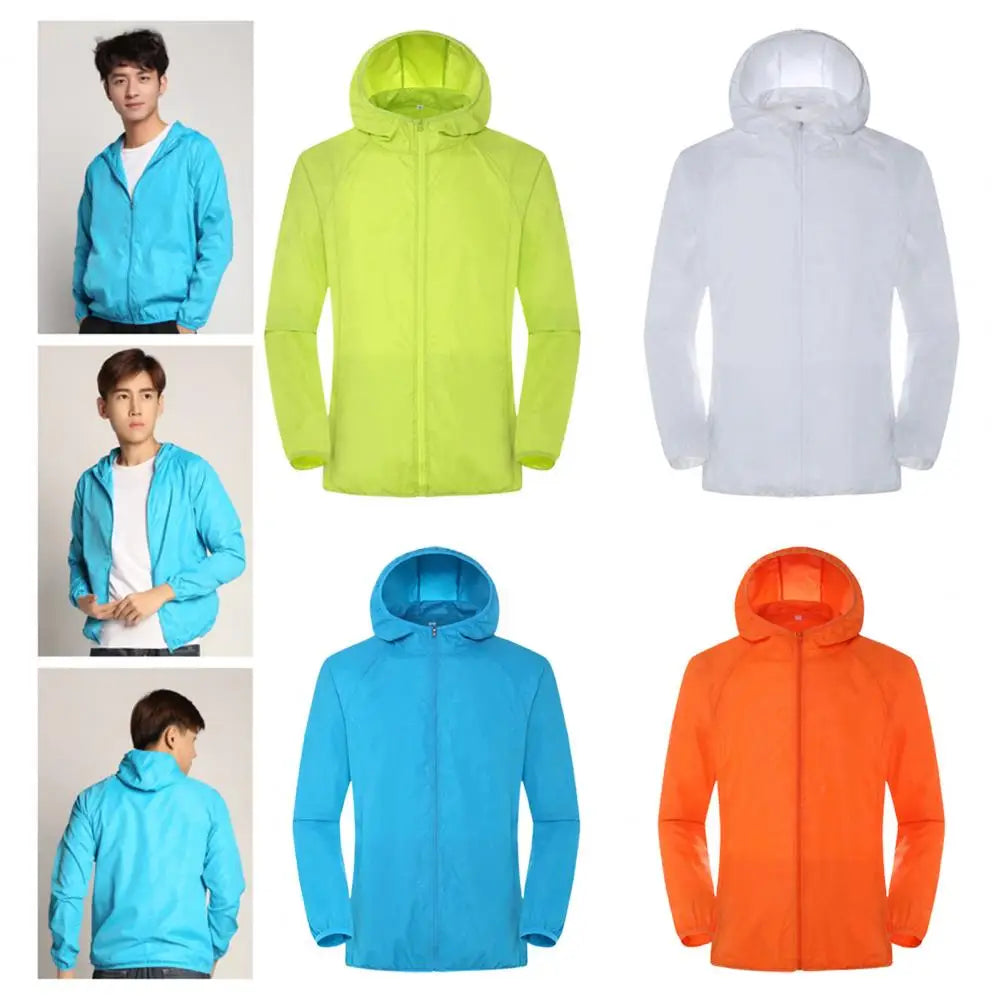Ultra-Light Waterproof Sun Protection Jacket - Portable Foldable Hooded Windbreaker with UV Protection for Camping & Hiking