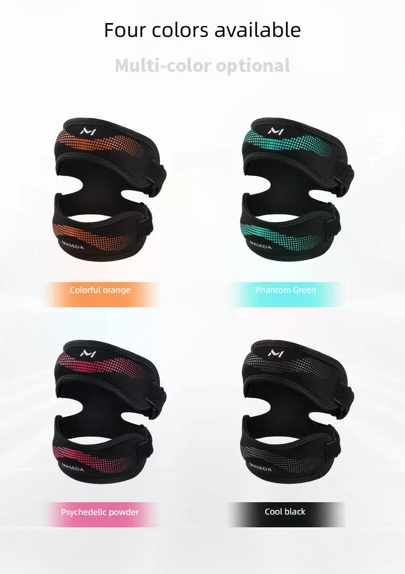 Upgraded Sports Knee Pads - Double Patella Straps, Anti-Slip Silicone, Adjustable & Shock-Absorbing