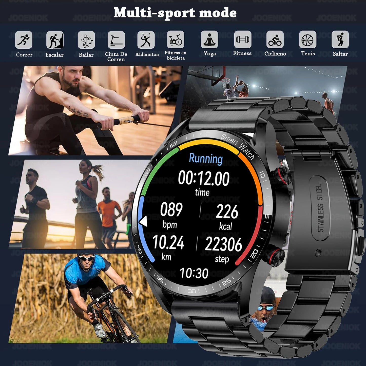 1.53" Full Touch Screen Smart Watch - Multi-Sport Mode with ECG+PPG, Waterproof & Bluetooth Call