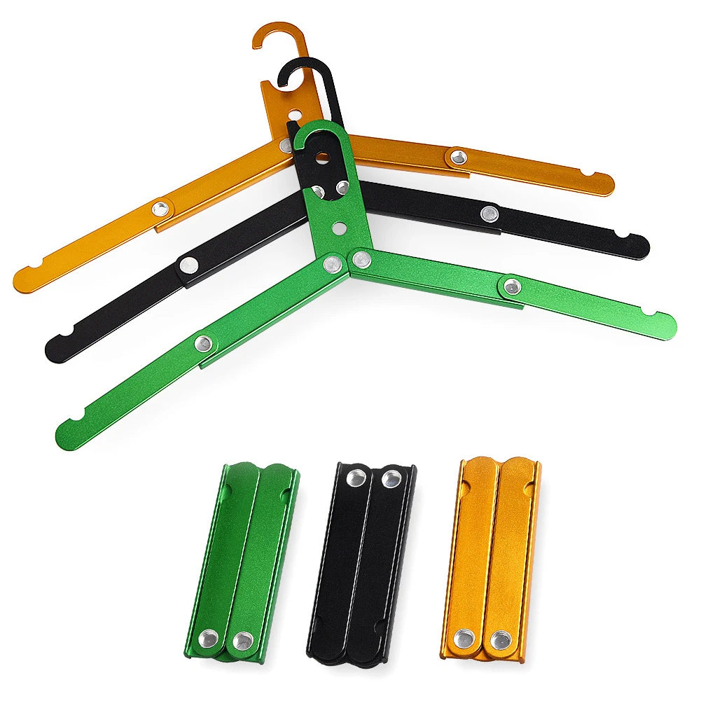 Portable Aluminum Alloy Folding Hanger - Space-Saving Coat Drying Rack for Camping and Travel