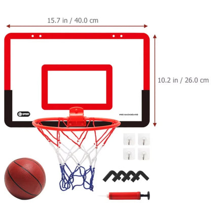 Kids Indoor Basketball Hoop Set - Foldable Over-Door Mini Basketball Game