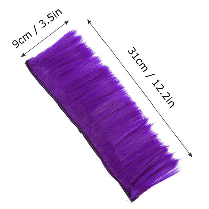 Universal Synthetic Mohawk Hair Sticker - Reusable Motorcycle & Bicycle Helmet Accessory for Outdoor Racing