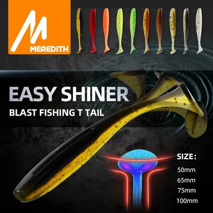 MEREDITH Soft Silicone Fishing Lures - Easy Shiner Wobblers 50mm/65mm/75mm/100mm - Artificial Plastic Baits for Carp Fishing