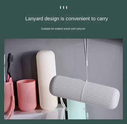 Portable Travel Toothbrush Storage Cup - Compact Bathroom Organizer Case