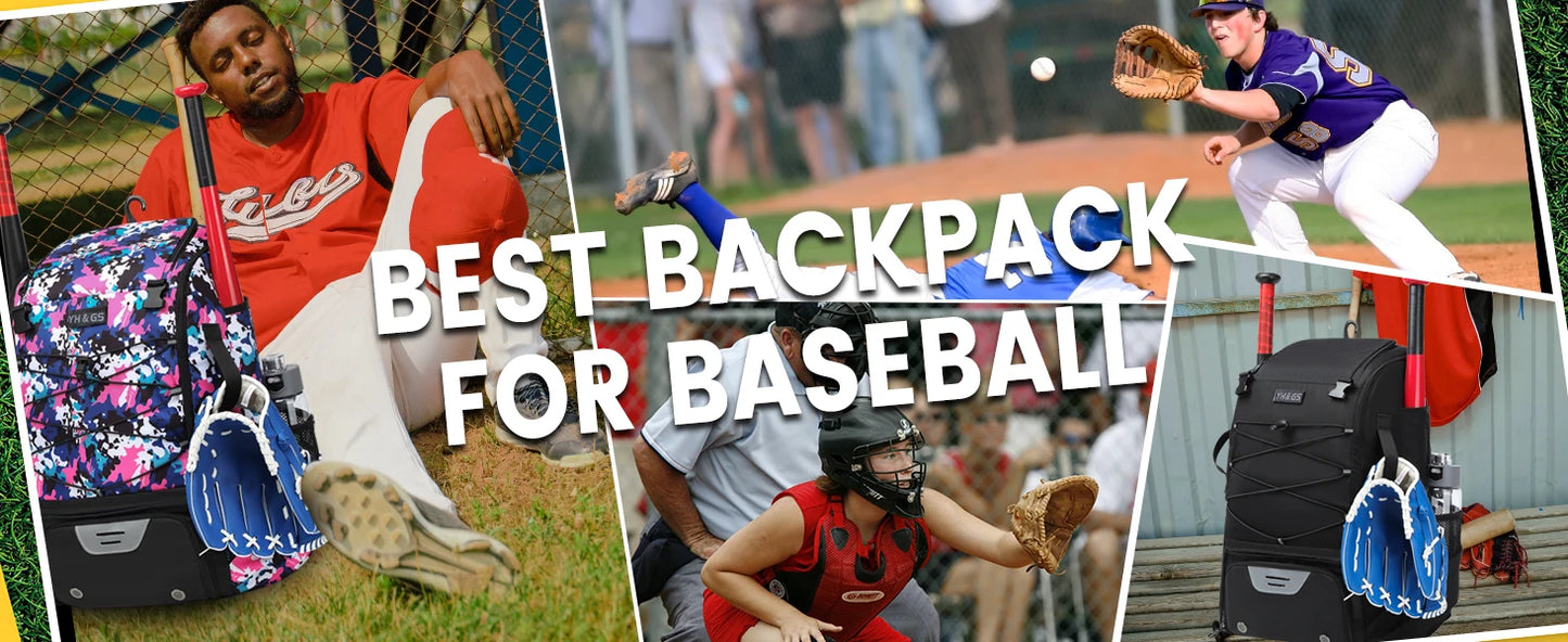 Youth Baseball Softball Backpack - Large Capacity Equipment Bag with Shoe Compartment