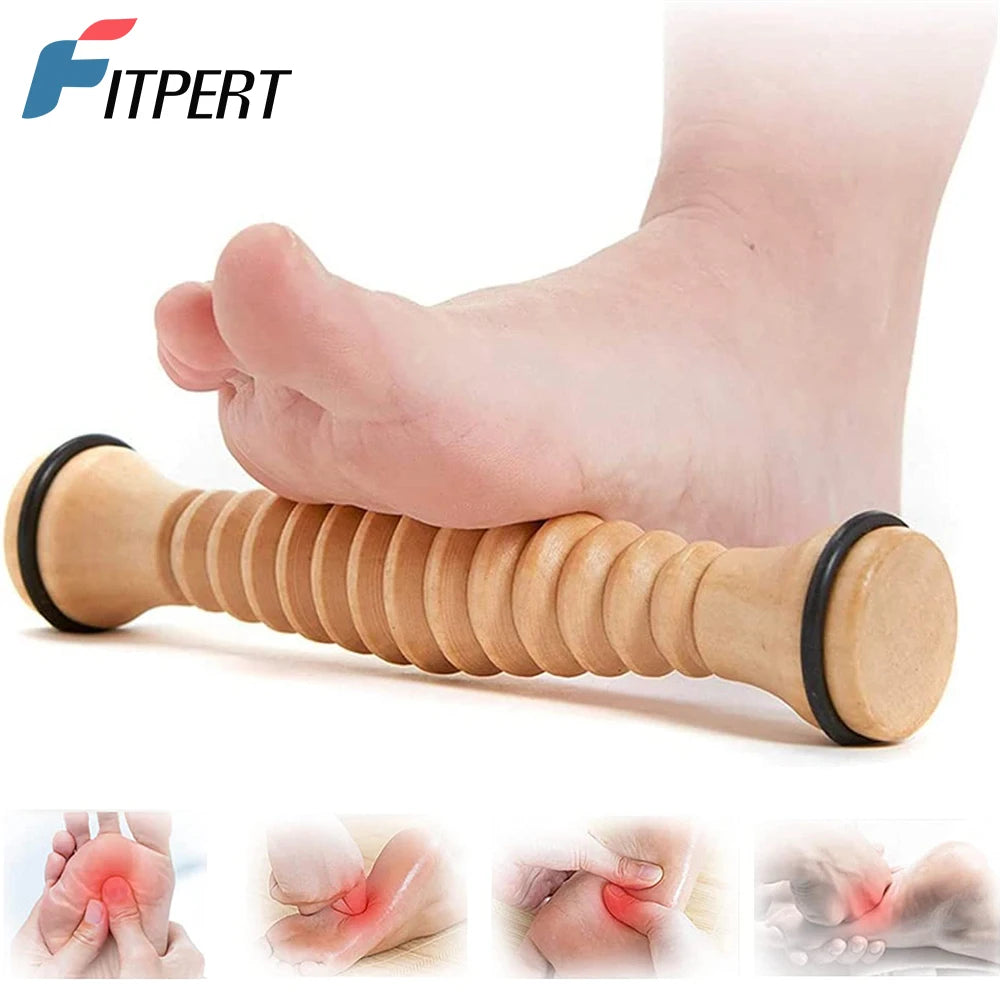 Wooden Foot Massage Roller - Acupressure Relief for Plantar Fasciitis & Foot Pain