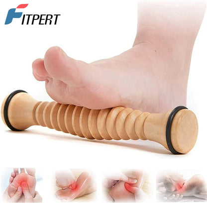 Wooden Foot Massage Roller - Acupressure Relief for Plantar Fasciitis & Foot Pain