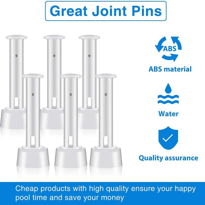 Intex Pool Joint Pin Replacement Set - 12/24 Piece Plastic Lock Pins with Rubber Seals for Round Metal Frame Swimming Pools