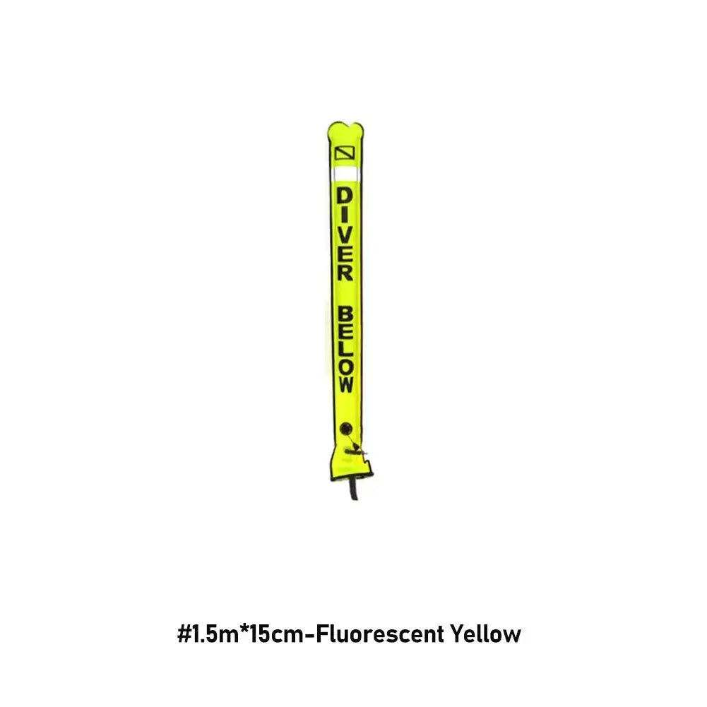 Professional Scuba Diving Safety Signal Tube - High Quality Inflatable Surface Marker Buoy (SMB) - 1.2M/1.5M/1.8M Diver Below Safety Sausage