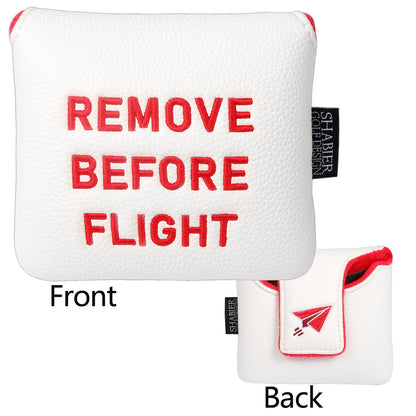"Remove Before Flight" Golf Club Headcover - Premium Synthetic Leather Protection for Driver, Putter & Woods