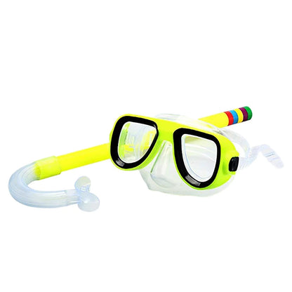 Kids Anti-Fog Diving Mask Set with Breathing Tube - Shockproof Underwater Swimming Goggles with Adjustable Band for Snorkeling