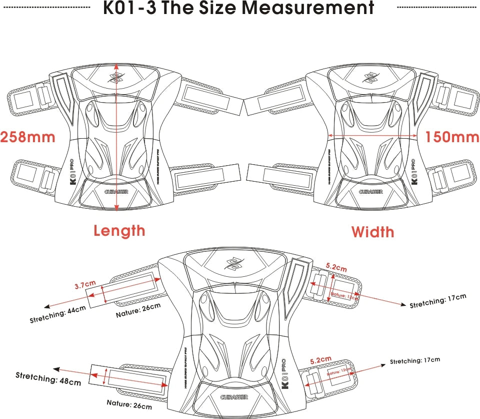 Cuirassier MX Motorcycle Knee Pads - Night Reflective Motocross Racing Guards Protection