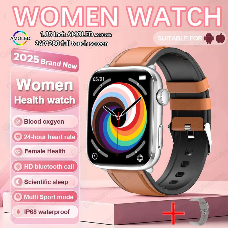 AI Smart Health Watch - HRV+PPG Blood Pressure & Heart Rate Monitor with IP68 Waterproof & NFC