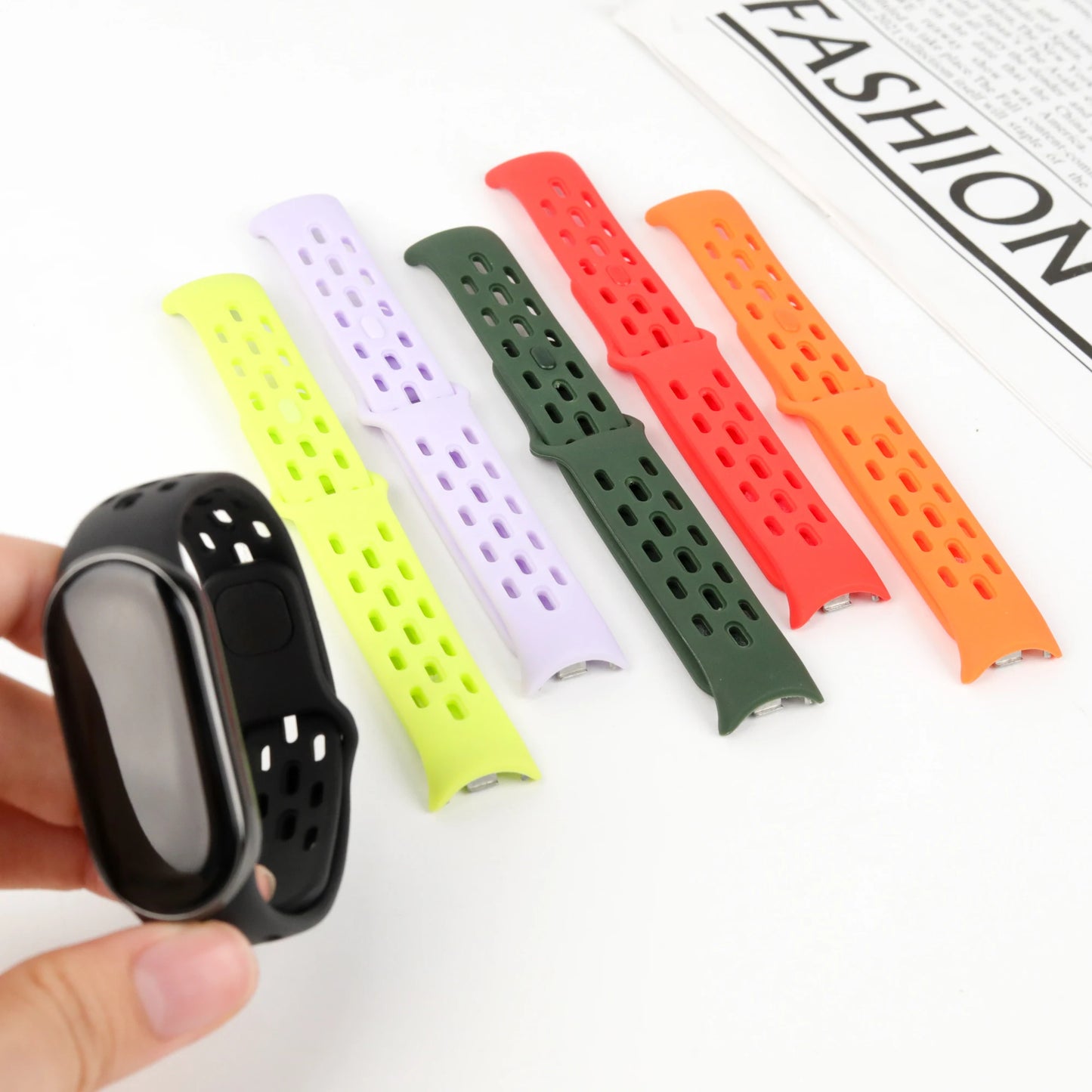 Sport Breathable Silicone Strap for Xiaomi Mi Band 10/9/8 - Replacement Wristband Bracelet Belt Accessory