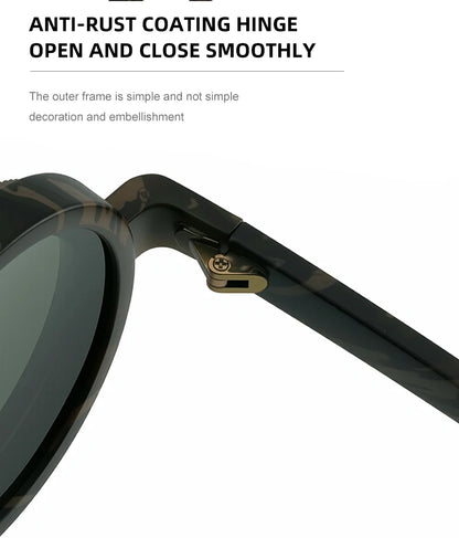 Polarized Steampunk Round Sunglasses - ND9 Adjustable Dimming, Small Frame Light-Reducing Eyewear for Men, Fishing & Driving UV400