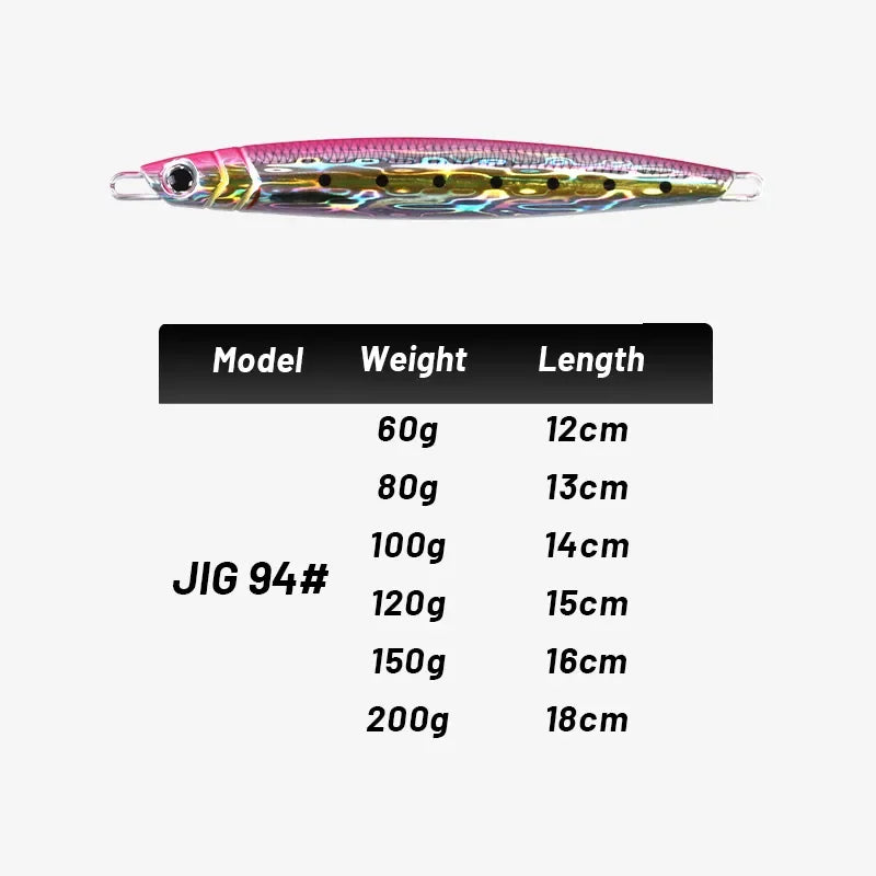 Majorcraft Jigpara 3D Print Metal Vertical Spoon - Fast Sinking Fishing Lure for Carp & Sea Spinning (60g-200g)