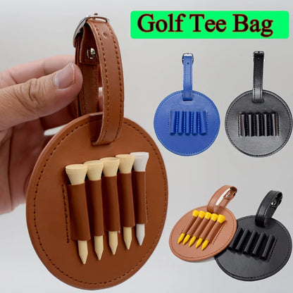 Leather Golf Ball Storage Pouch - Portable Round Holder with Loop Buckle for Training