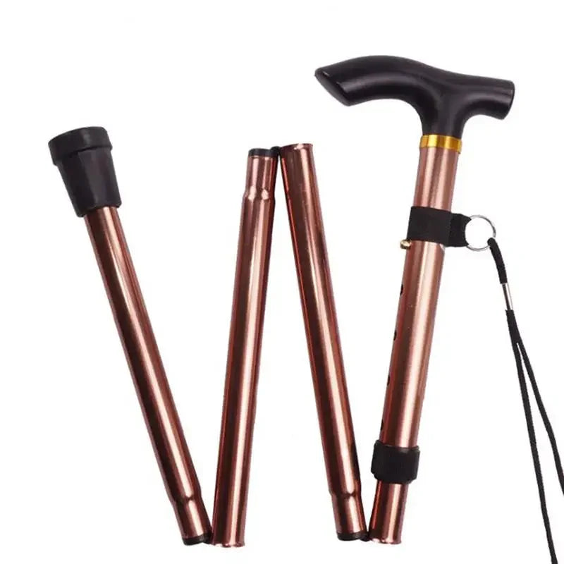 Aluminum Alloy Telescopic Walking Stick - Adjustable Folding Hiking Trekking Poles for Outdoor Activities and Elderly Support
