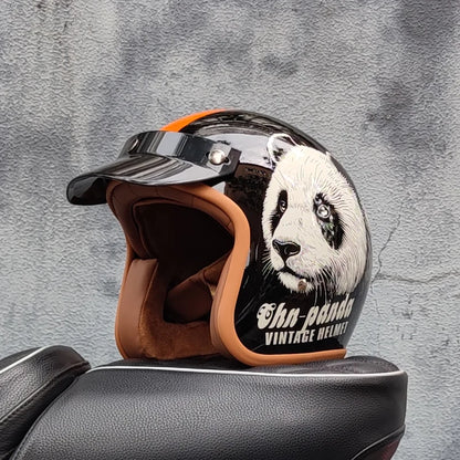 Retro 3/4 Open-Face Motorcycle Helmet - Semi-Open Cross-Country Winter Riding Helmet