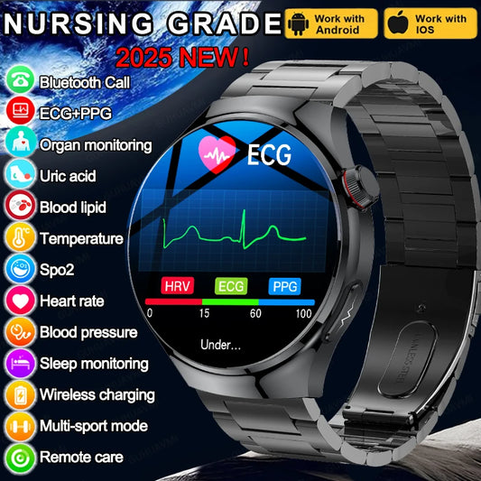 Blood Oxygen, Blood Lipid, Uric Acid, ECG+PPG, Body Temperature, Bluetooth Call, Health Smartwatch