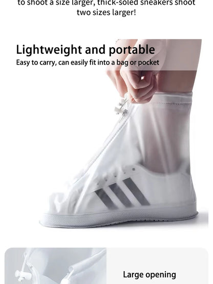 Waterproof Shoe Covers - Non-Slip Reusable Rain & Snow Boot Protectors with PVC Silicone Sole for Women & Men (1 Pair)