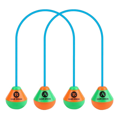 Swimming Pool Dive Rings Set - 2-Piece Reusable Through-Door Diving Game for Adults & Kids - Fun Water Sports Training Aid