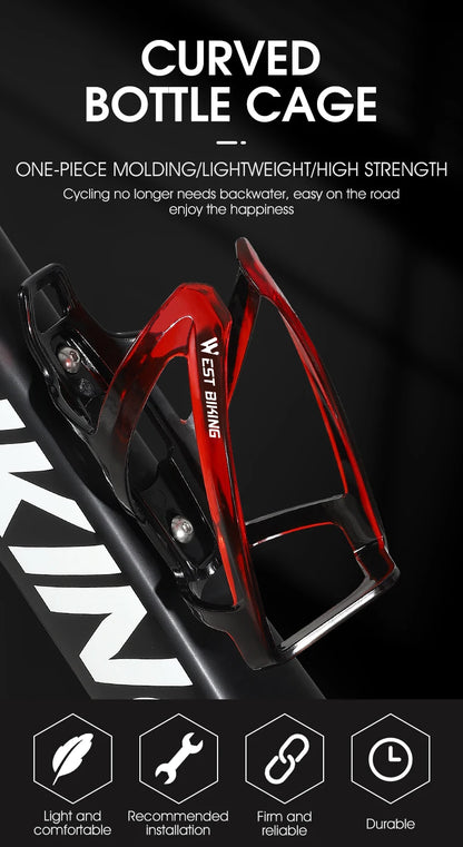 Ultralight Bicycle Water Bottle Cage - Colorful Gradient PC Plastic Holder for MTB & Road Bike - Universal Fit Bottle Bracket