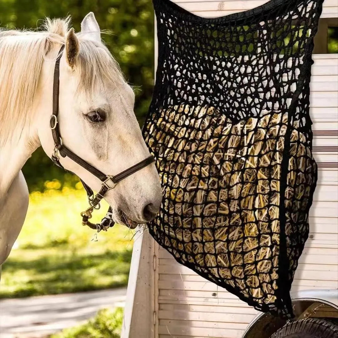 Large Capacity Slow Feed Hay Net - Hanging Feeder Bag for Horses, Goats & Sheep