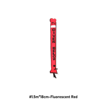 Professional Scuba Diving Safety Signal Tube - High Quality Inflatable Surface Marker Buoy (SMB) - 1.2M/1.5M/1.8M Diver Below Safety Sausage