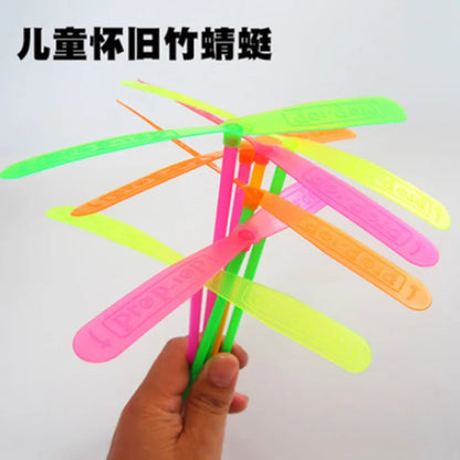 Flying Bamboo Dragonfly Propeller Toy - 10/20 Piece Set | Multicolor Rotating Outdoor Classic Kids Gift