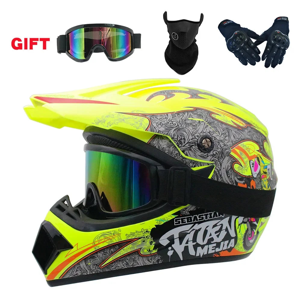 Full Face Motocross Helmet - Off-Road Downhill AM DH Cross Capacete - Free Shipping + 3 Free Gifts
