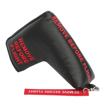 "Remove Before Flight" Golf Club Headcover - Premium Synthetic Leather Protection for Driver, Putter & Woods