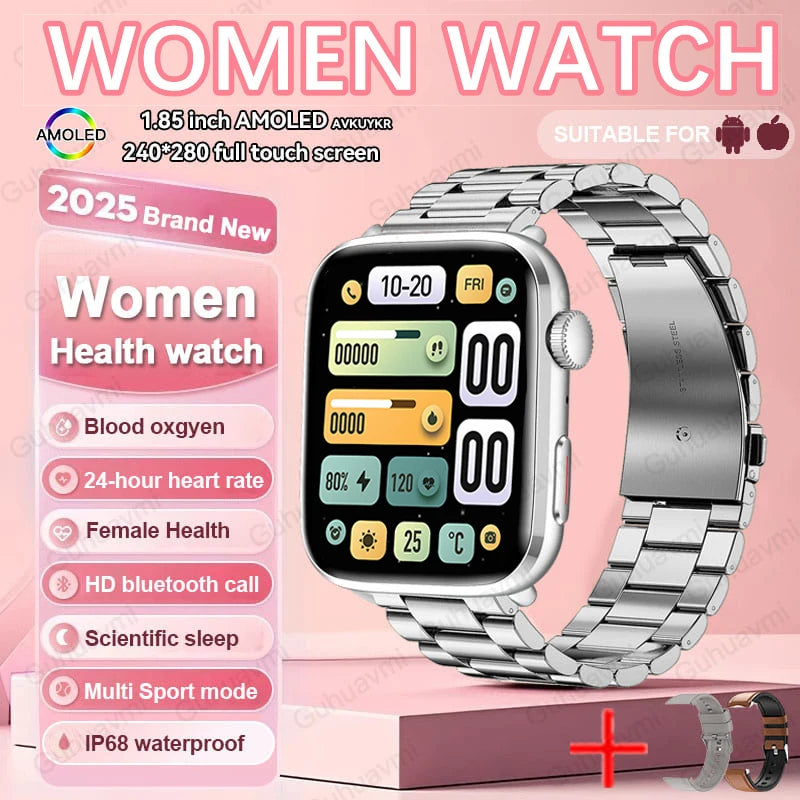AI Smart Health Watch - HRV+PPG Blood Pressure & Heart Rate Monitor with IP68 Waterproof & NFC