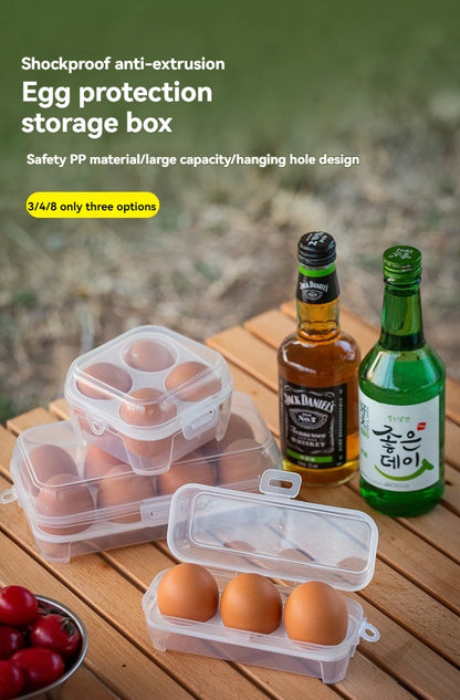 Portable Camping Egg Storage Container - Shockproof Outdoor Egg Carrier Box with Shatterproof Protection for Travel and Home