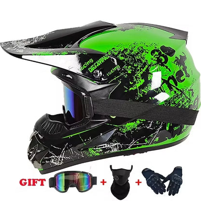 Youth Motocross Full Face Helmet - Kids Off-Road Safety Helmet with DOT Protection