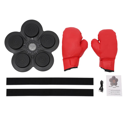 Smart Music Boxing Training Machine - Wall-Mount Bluetooth Punch Trainer with LED Light & Gloves for Home Gym