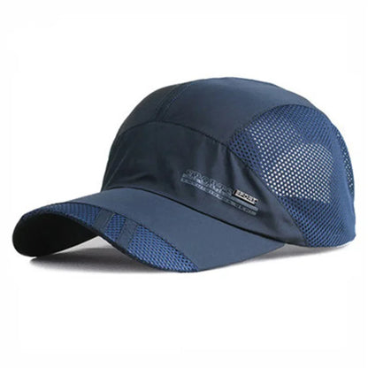 Quick-Dry Mesh Running Cap - Adjustable Breathable Baseball Visor for Outdoor Sports