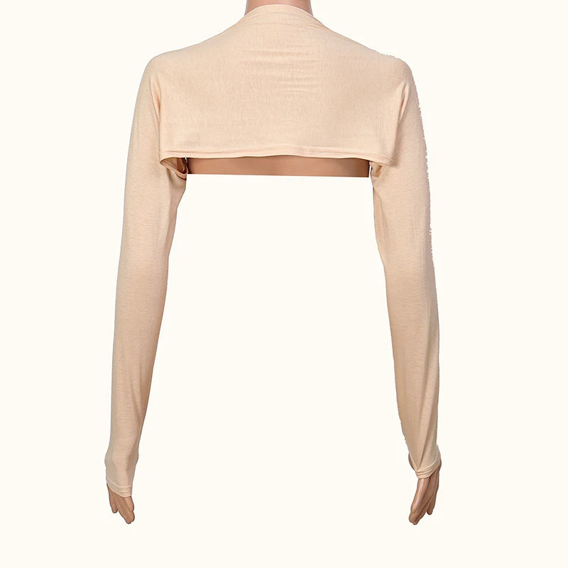 Muslim Jersey Arm Warmers - Cotton Modal Solid Color Oversleeve with Shoulder Coverage and Sun Protection