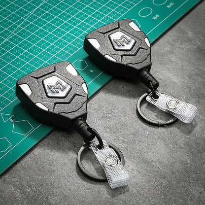 Heavy Duty Retractable ID Badge Reel with Belt Clip - 2 Pack | 31.5" Steel Cord Key Chain Holder
