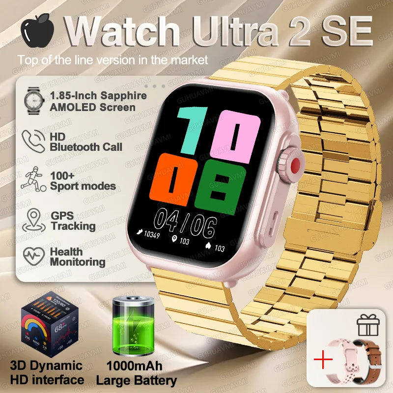 Ultra 2 SE Smart Watch - 1000mAh AMOLED GPS Fitness Tracker with Heart Rate Monitor & HD Calling for iOS & Android
