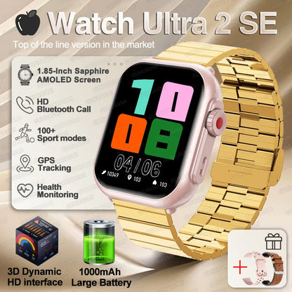 Ultra 2 SE Smart Watch - 1000mAh AMOLED GPS Fitness Tracker with Heart Rate Monitor & HD Calling for iOS & Android