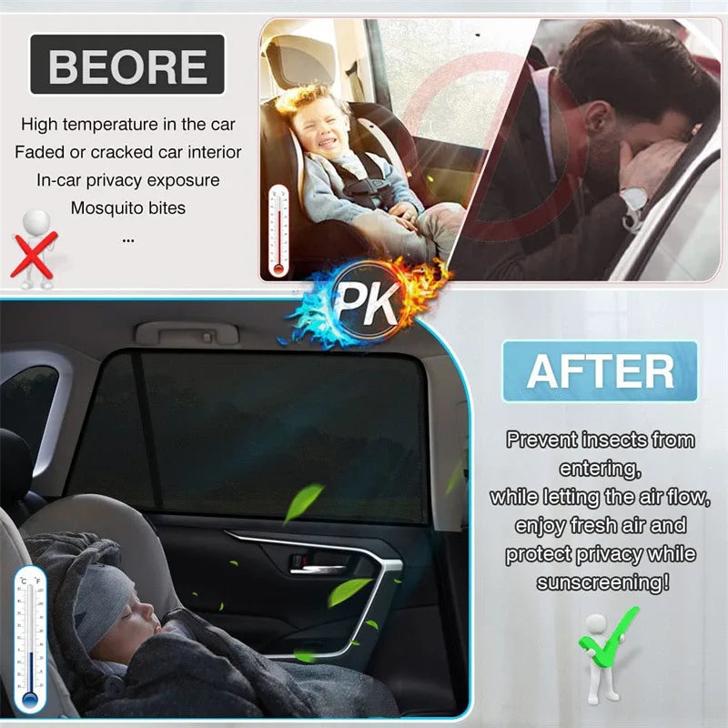 SUV & RV Tailgate Mosquito Net - Magnetic Mesh Curtain, Breathable & Eco-Friendly