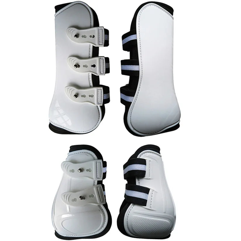 Adjustable Horse Leg Boots (4-Piece Set) - Front & Hind Tendon Protection with PU Shell and Neoprene